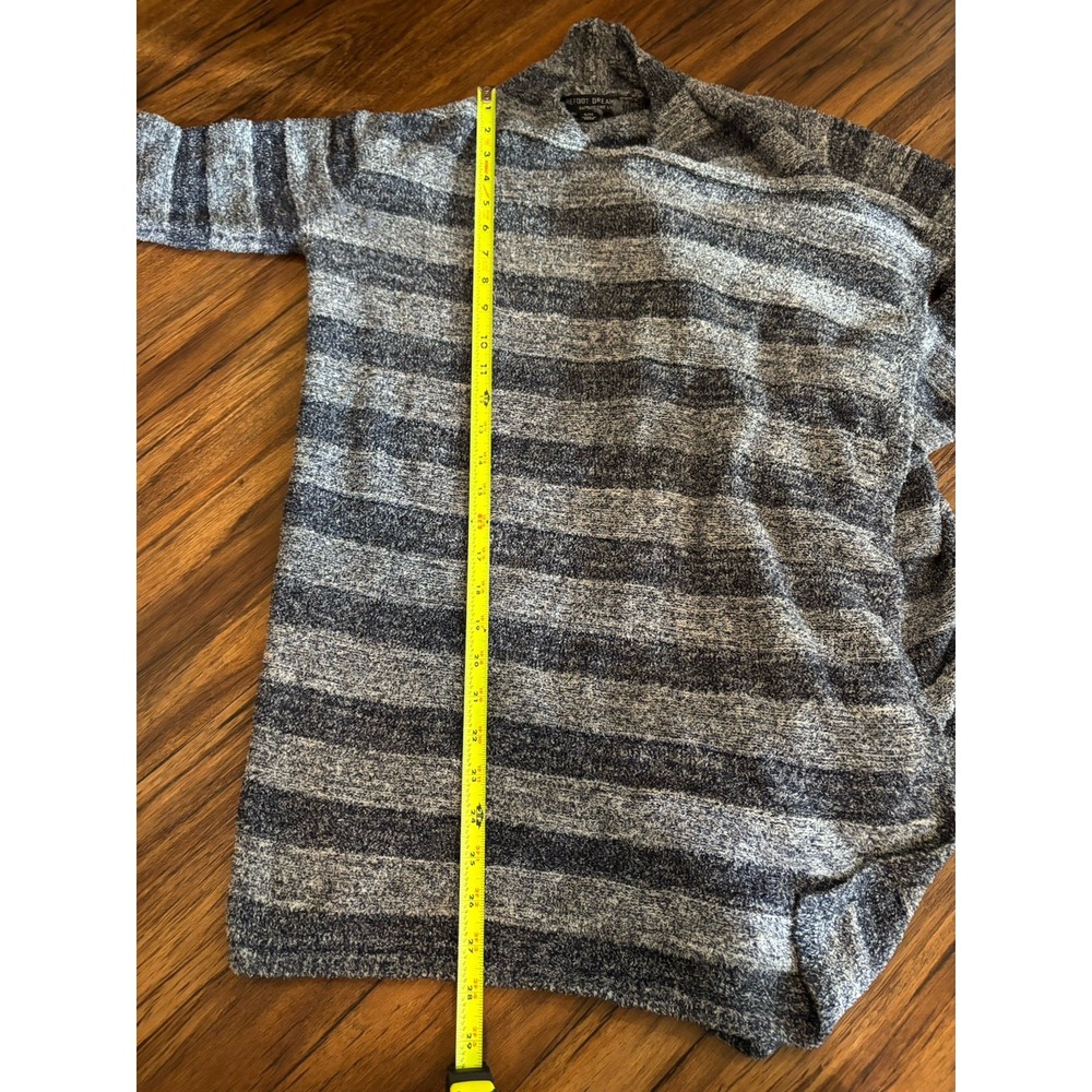 Barefoot Dreams Sweater Size S/M Gray Stripe Cozy Chic Lite Island Wrap Cardigan - Picture 4 of 4